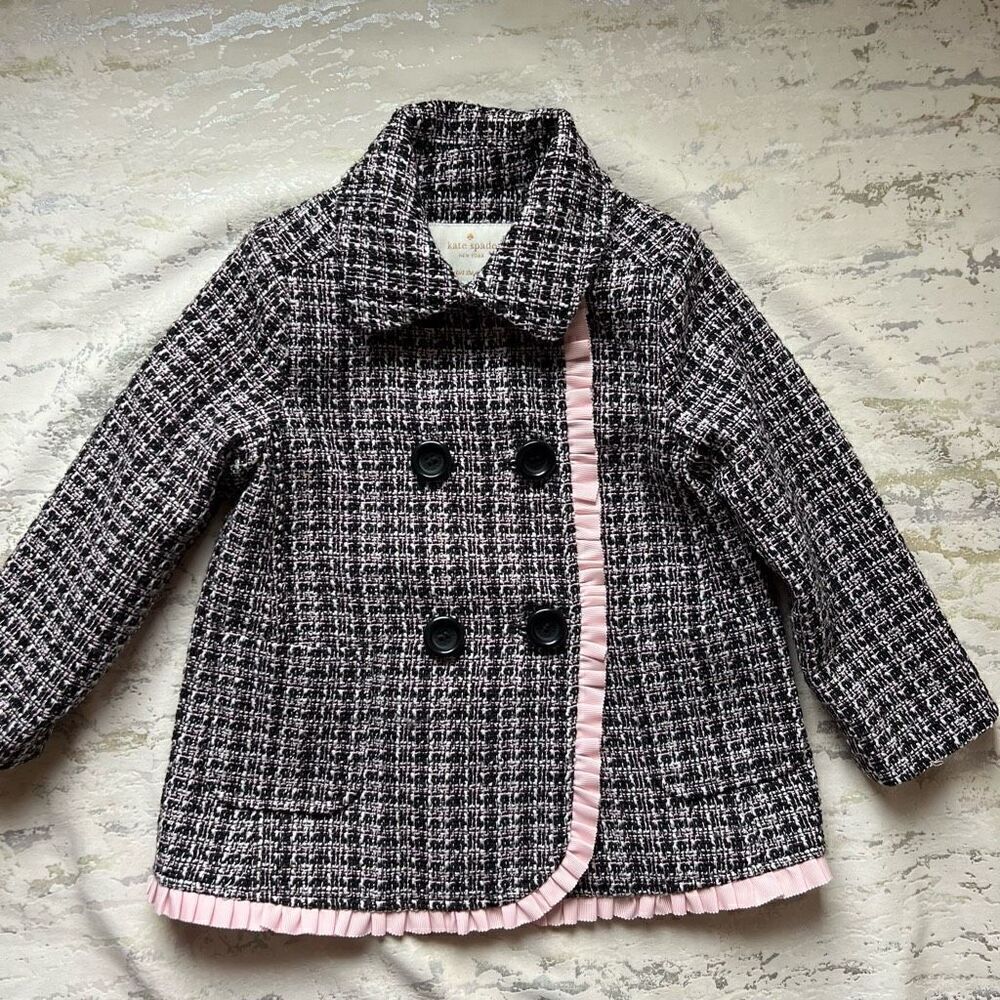 Kate Spade New York Baby Girls' Tweed Coat black - Picture 2 of 10